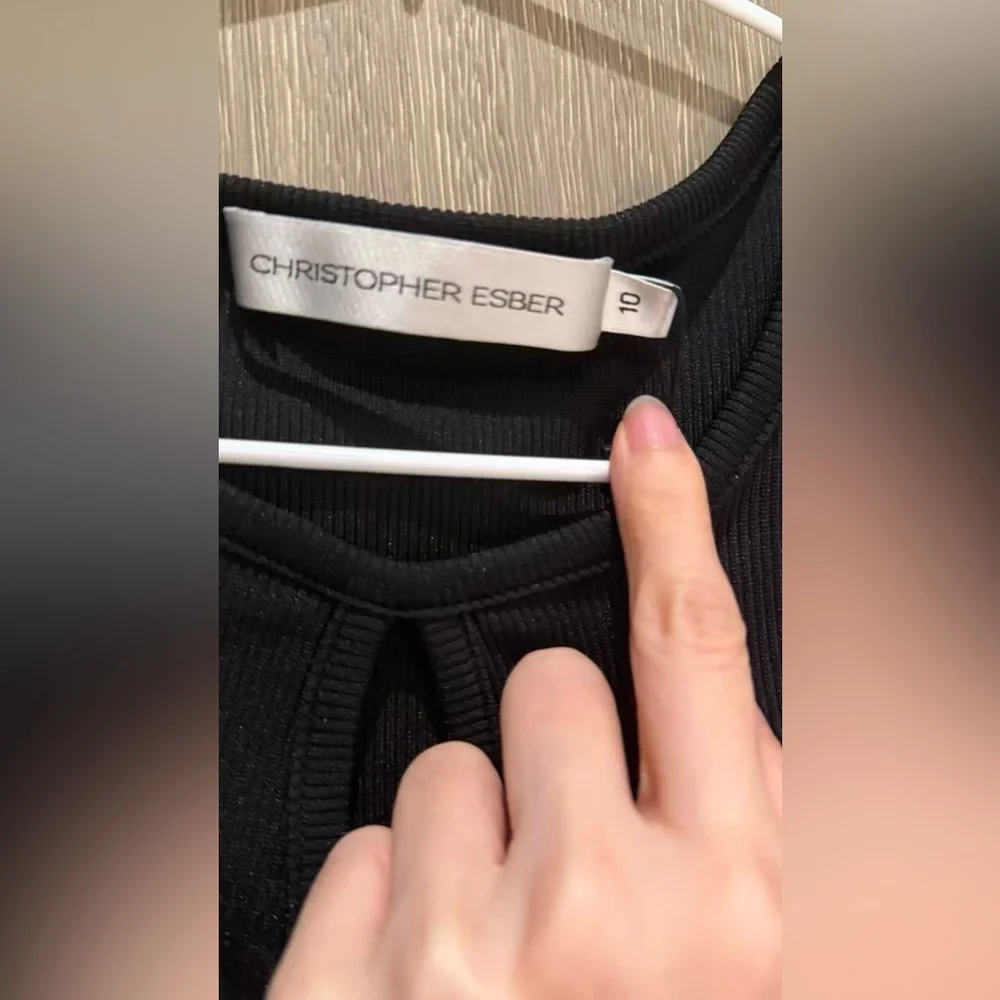 Christopher Esber Anglaise Long Sleeve Top Black - Picture 5 of 11